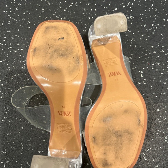 Zara Vinyl Sandals with Methacrylate Heels - Picture 2 of 2
